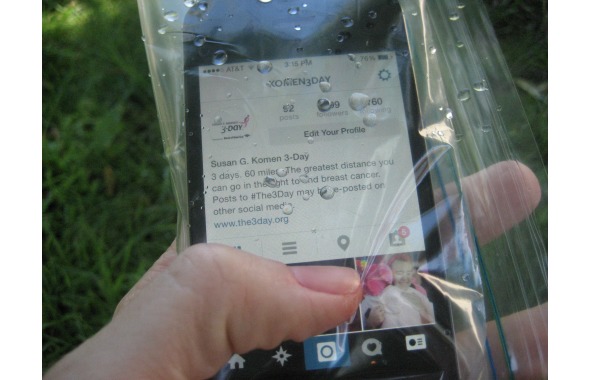 bolsa de plástico para llevar móvil en bici