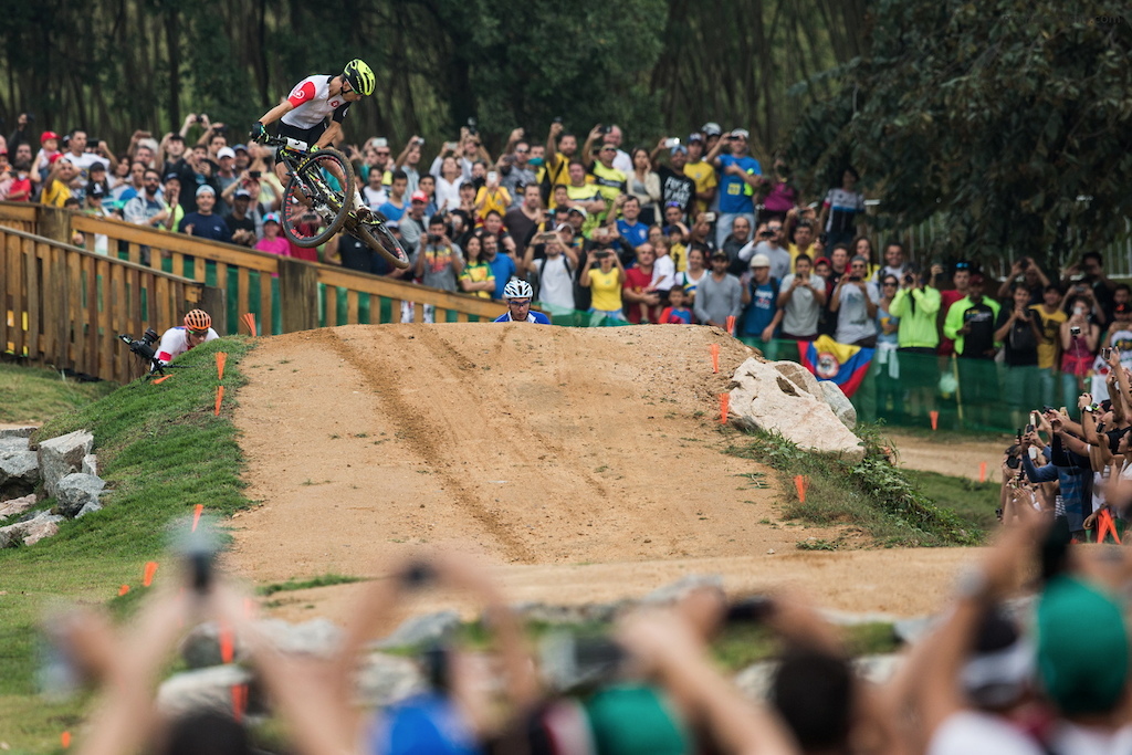 Nino Schurter having fun even at the most important race of the four years.