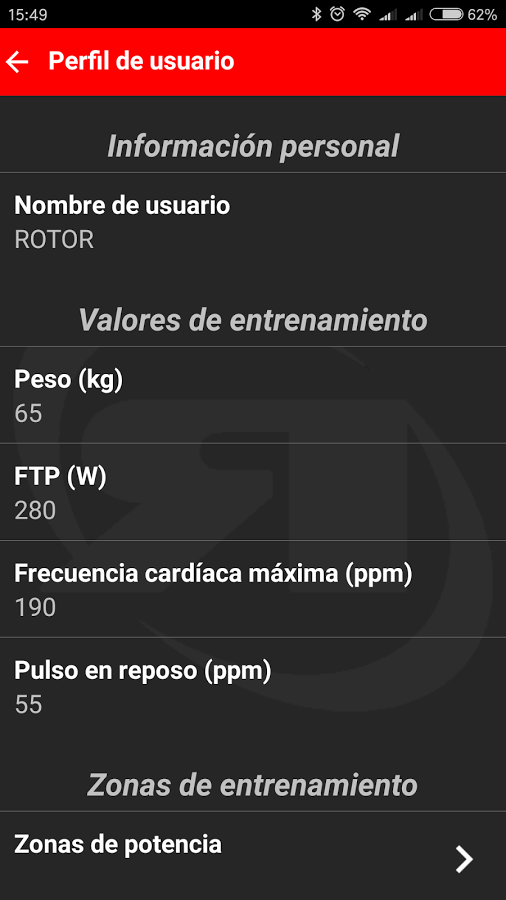 Rotor Power Perfil usuario